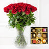 15 Τριαντάφυλλα Κόκκινα μ' ένα κουτί σοκολατάκια!