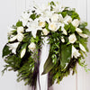 Condolence wreath with white flowers!