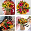 Seasonal bouquets in bright colors