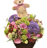 Flower Arrangement with Teddy Bear