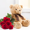 Red Roses & Teddy Bear