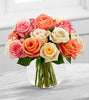Roses in Different Colors in a Vase