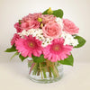 Pink & White Flowers in Short Knit Bouquet