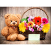 Basket with Colorful Flowers