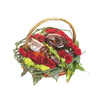 Basket with Drinks and Red Roses