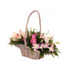 Romantic Basket in Pink and White Colors