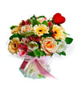 Περίτεχνο Πολύχρωμο Σπιράλ Μπουκέτο, με Δροσερά Εποχιακά Λουλούδια. 